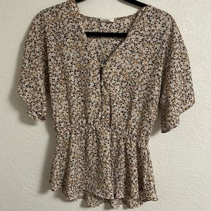 Floral button blouse